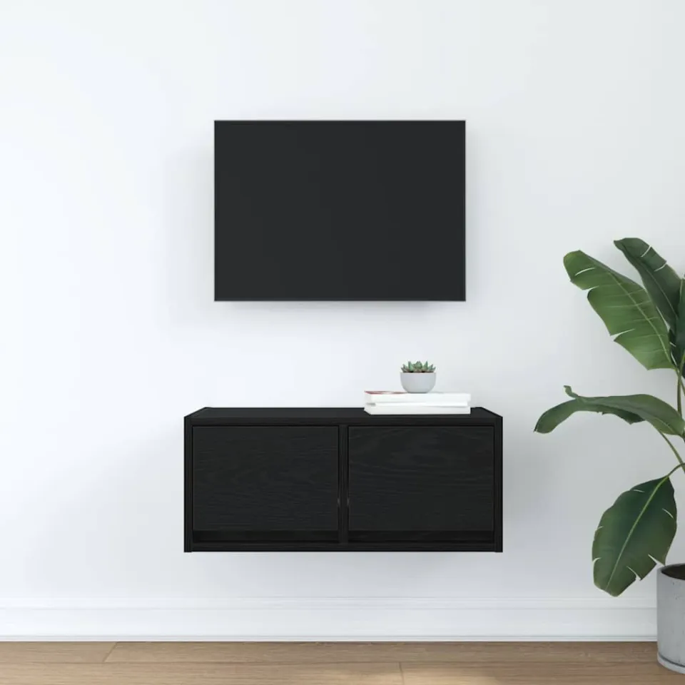 vidaXL TV-meubel 60x31x25,5 cm spaanplaat zwart eikenkleurig, foto 3