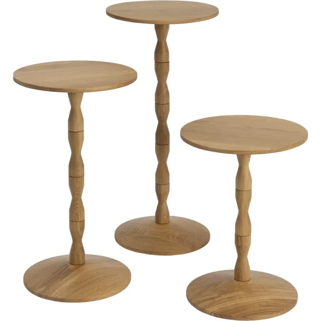 Design House Stockholm Pedestal tafel eiken design Matti Klenell naturel eiken
