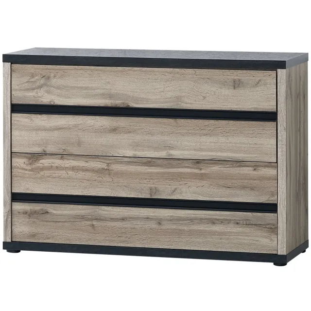 oosterlynck Ladekast Elvira 110 cm met 2 laden - Canada eik Canada eik met donkere accenten