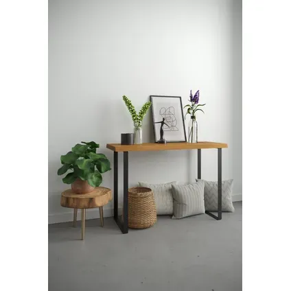 Duraline Tafelpoot Plat Staal Mat Zwart 4x38,5x71cm, foto 5
