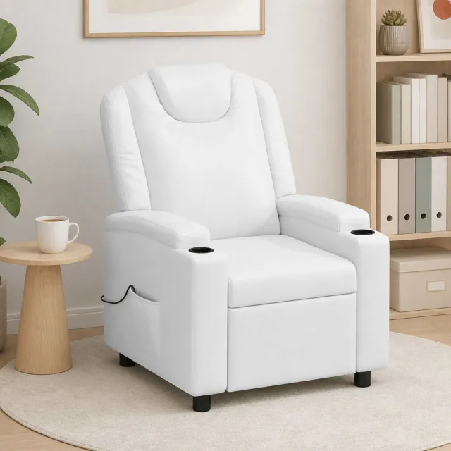 vidaXL Massage-relaxstoel Wit 75 x 95 x 106 cm Stof, foto 2