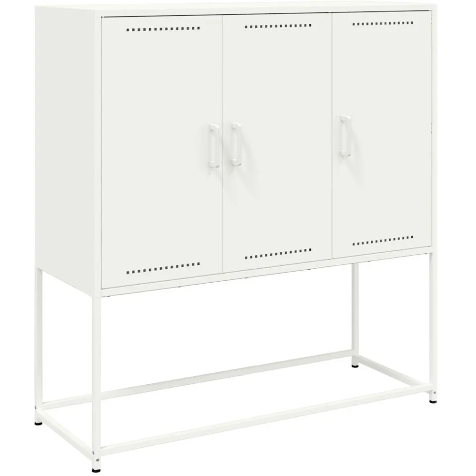 vidaXL Hoge kast 100,5x39x107 cm staal wit