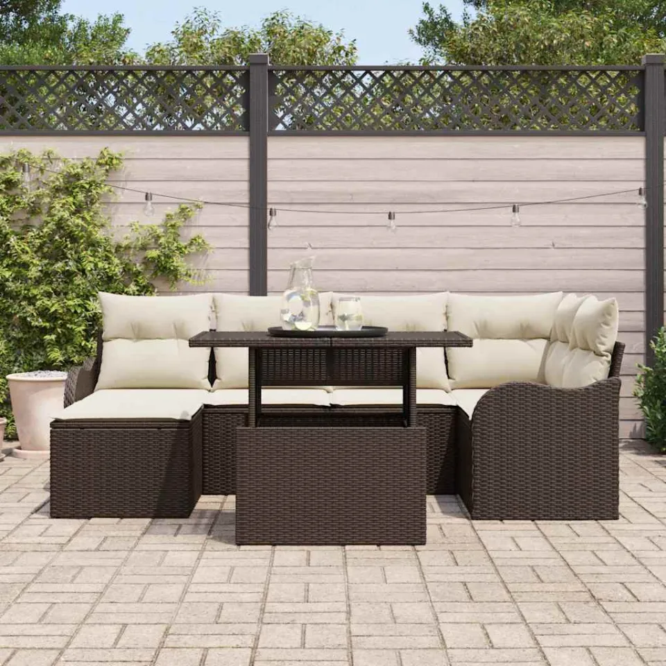vidaXL Tuin Sofa Set 7 st Bruin [Synthetisch]: Poly Rattan, foto 3