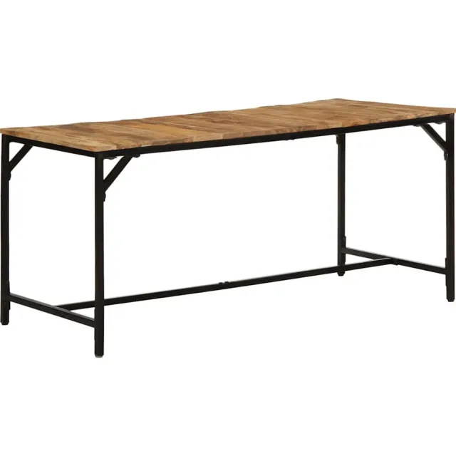 vidaXL Eettafel 160x80x75 cm massief hout ruw mangohout Bruin
