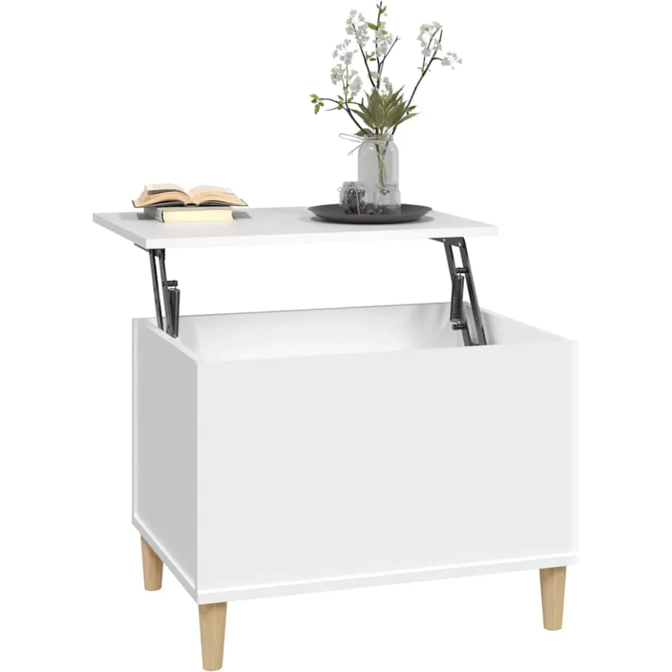 vidaXL Salontafel 60x44,5x45 cm bewerkt hout wit, foto 4