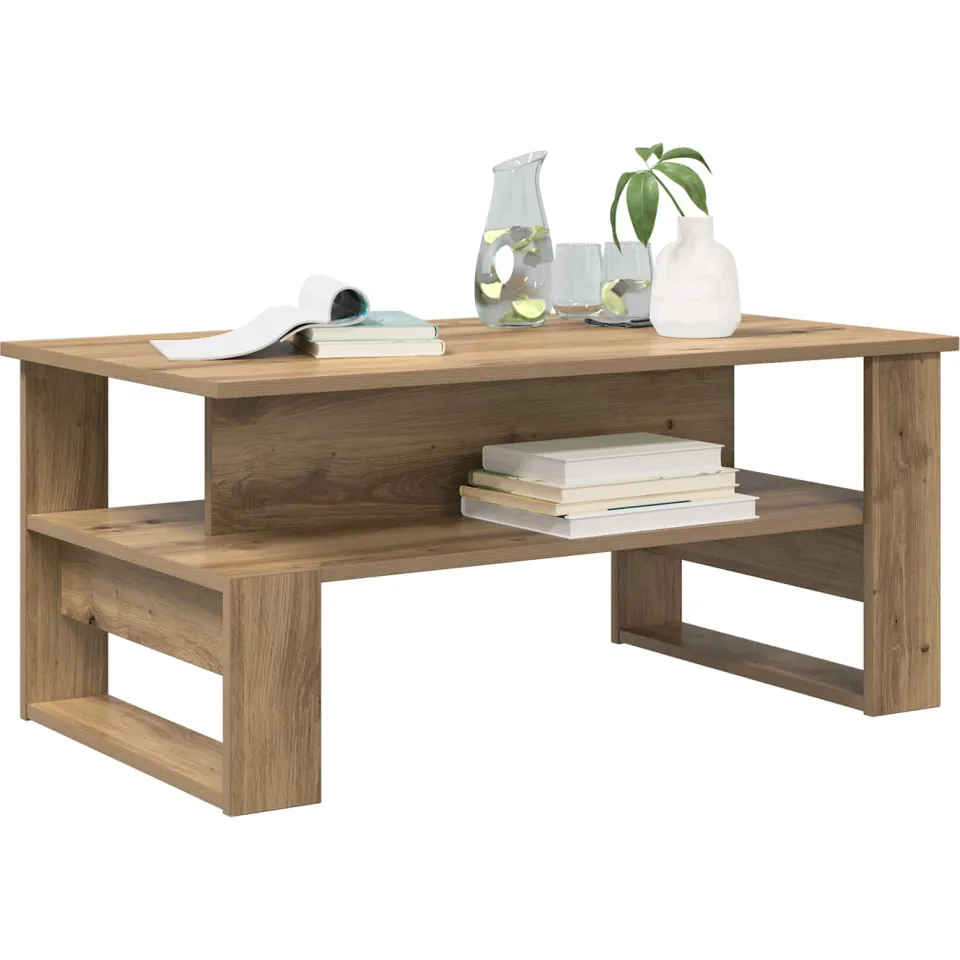 vidaXL Salontafel Artisan Eiken 90 x 50 x 40 cm Bewerkt hout, foto 3