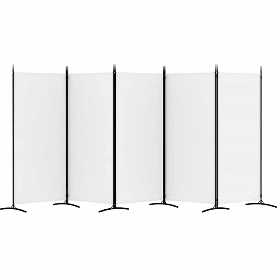 vidaXL Kamerscherm met 5 panelen 433x180 cm stof wit, foto 4