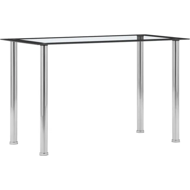 vidaXL Eettafel - 120x60x75 - cm - gehard - glas - zwart - en - transparant