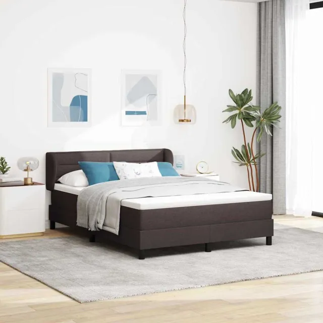 vidaXL Boxspringbed met hoofdeinde Donkerbruin 160 x 200 cm Stof