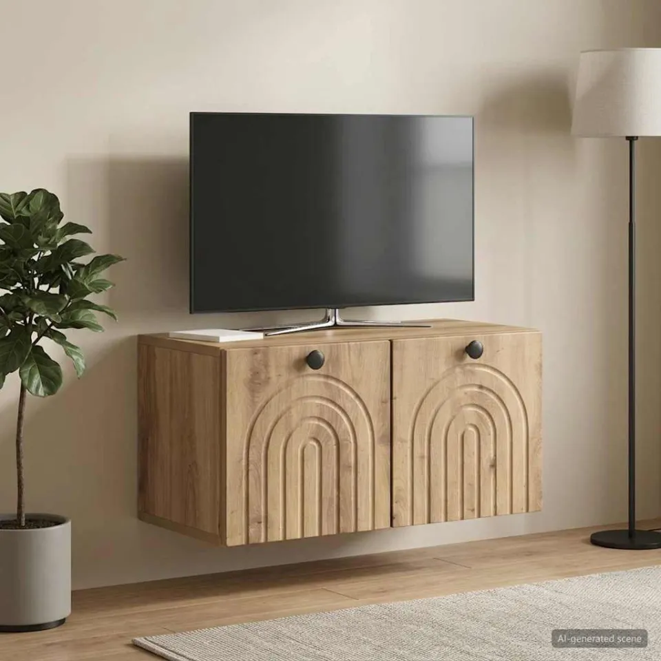 vidaXL Wandbeugel TV-kast 59,5 x 31 x 30 cm Artisanaal eiken, foto 4