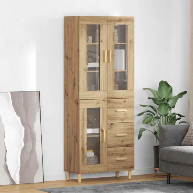vidaXL Hoge kast Artisan Eiken 69,5 x 34 x 180 cm Bewerkt hout, foto 2