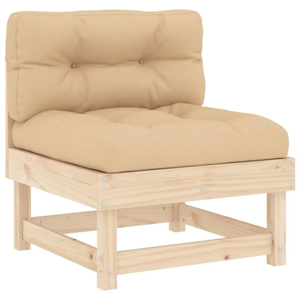 vidaXL 6-delige Loungeset met kussens massief hout bruin, foto 4