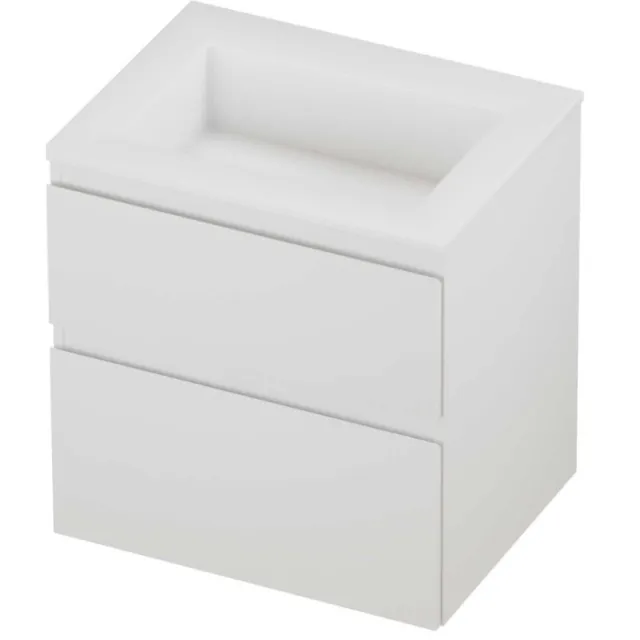 Proline Aristo Badmeubelset Polystone Elegant Zonder Kraangat 60x46x62 cm Mat White Mat Wit
