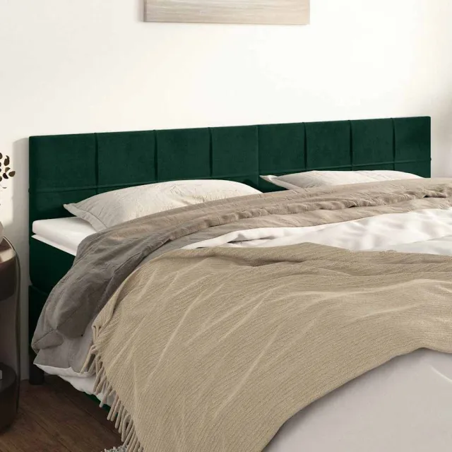 vidaXL Hoofdborden 160x5x78/88 cm fluweel donkergroen groen