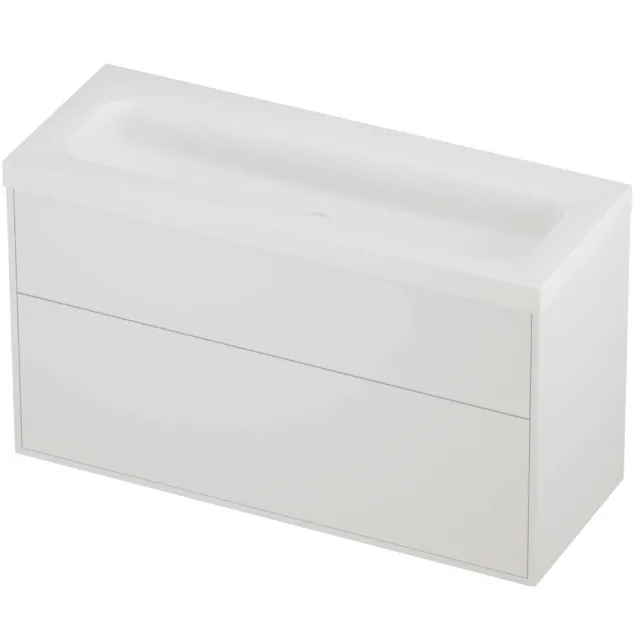 Proline Haga Badmeubelset Polystone Mezza Zonder Kraangat 120x46x73 cm Mat Wit Mat White