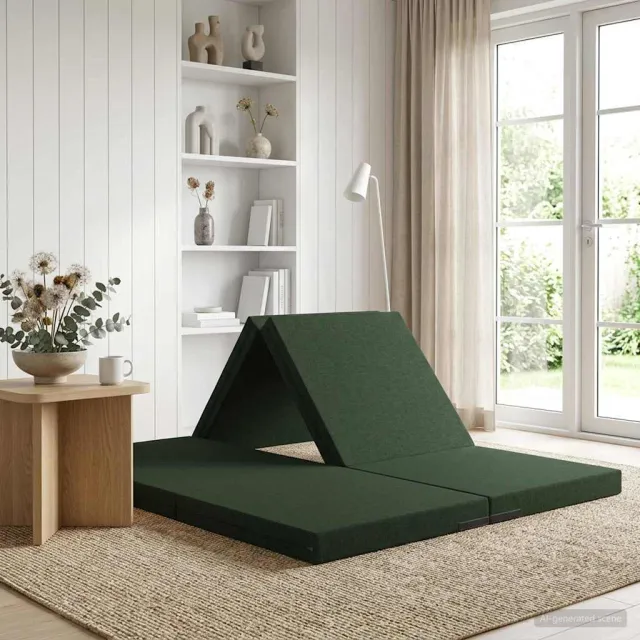 vidaXL Vouwbare Bankbed 70 x 67 x 48 cm Donkergroen