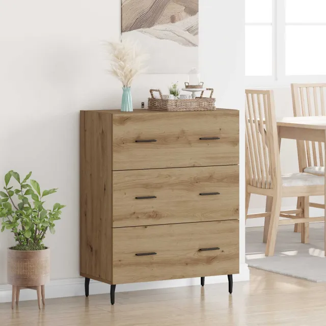 vidaXL Dressoir Artisan Eiken 69,5 x 34 x 90 cm Bruin