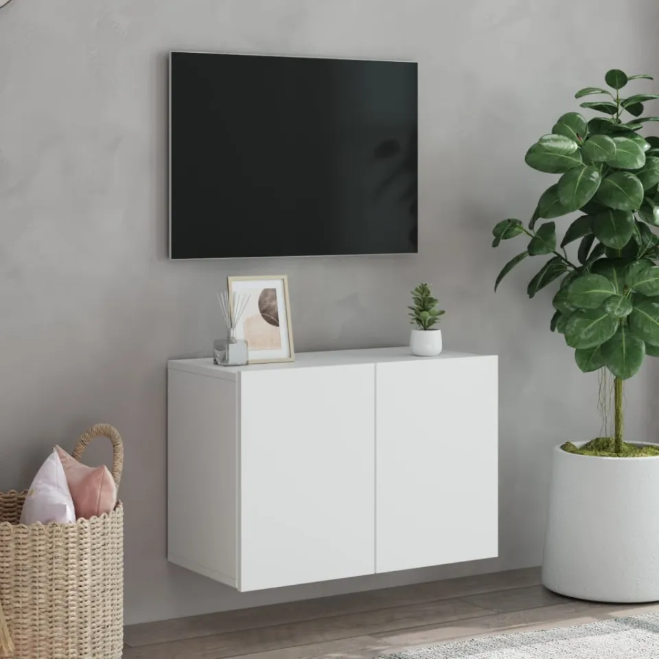 vidaXL Tv-meubel wandgemonteerd 60x30x41 cm wit, foto 2