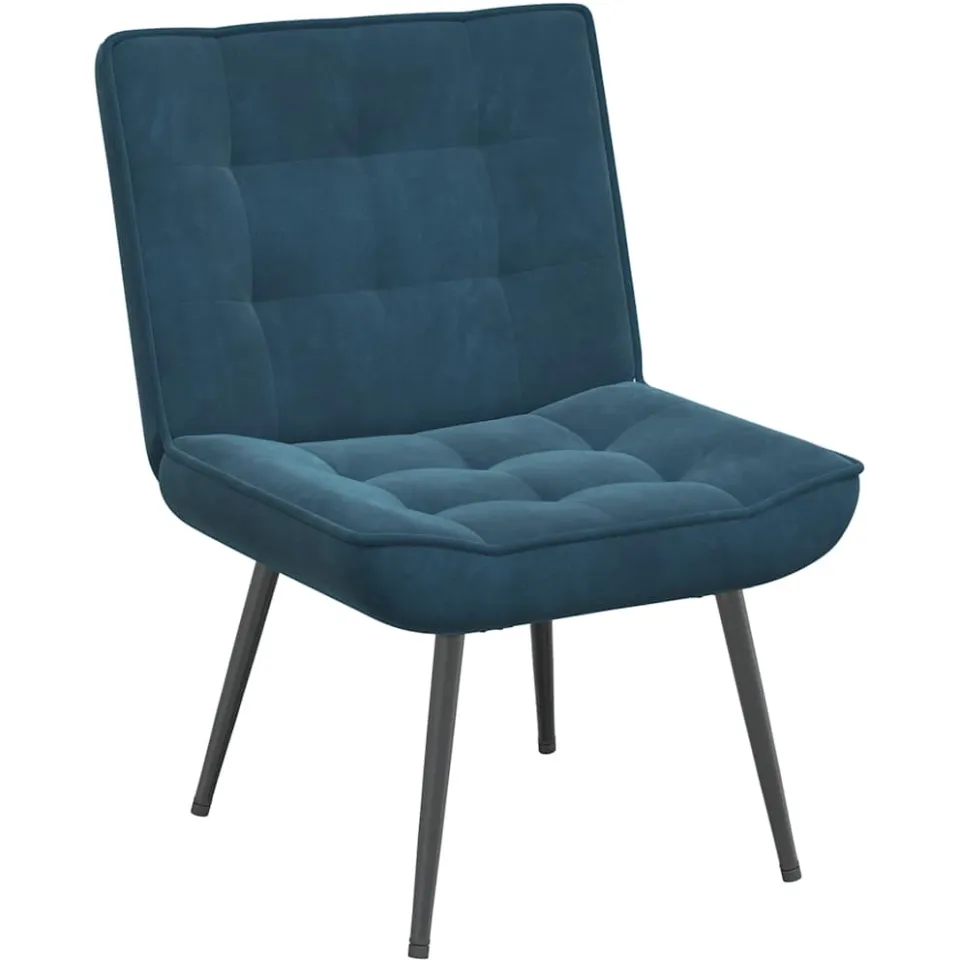 vidaXL Relaxstoel met voetenbank fluweel blauw, foto 3