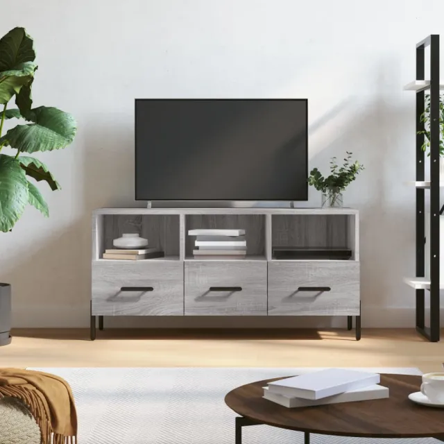 vidaXL Tv-meubel 102x36x50 cm bewerkt hout grijs sonoma eikenkleurig, foto 2