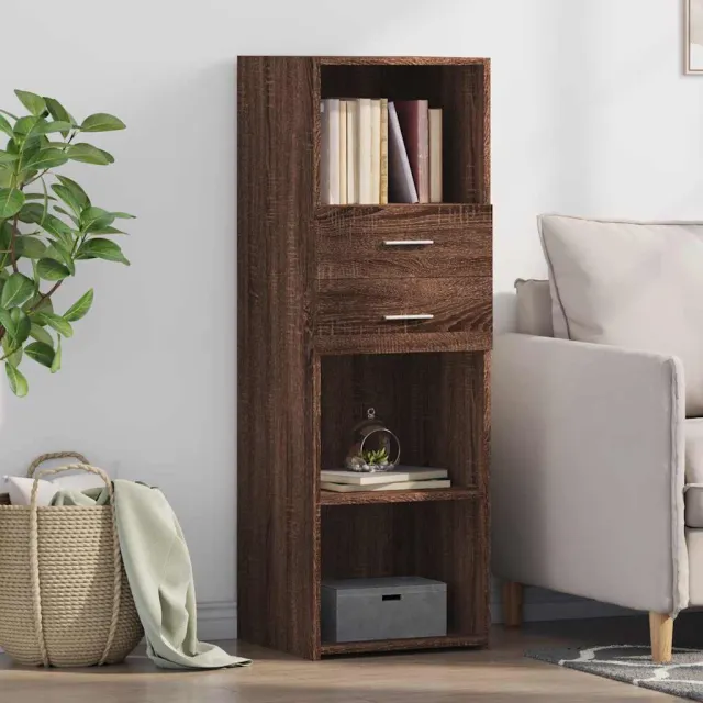 vidaXL Hoge kast 40x42,5x124 cm bewerkt hout bruin eikenkleurig
