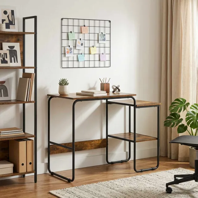 vidaXL Bureau met opbergruimte Gerookt eiken 100 x 50 x 75 cm Bruin