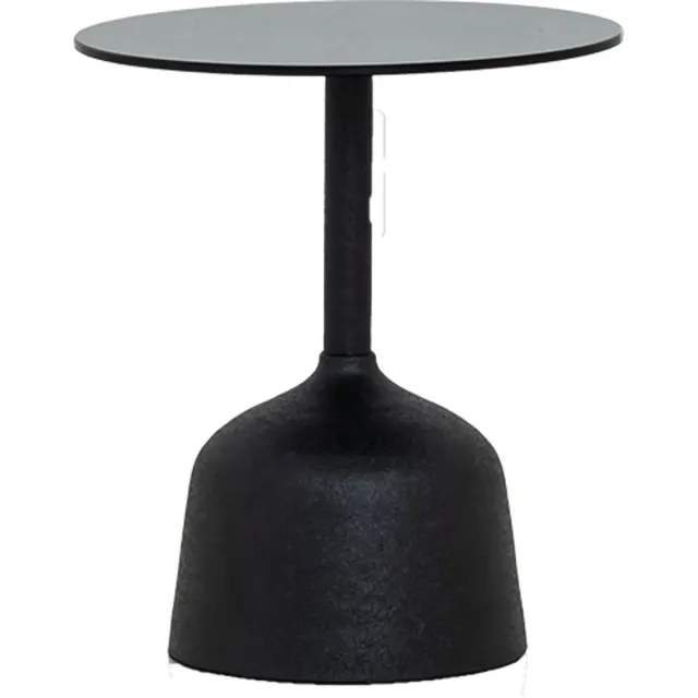 Tower Living Elba endtable small 40x40x43 KD black glass Zwart