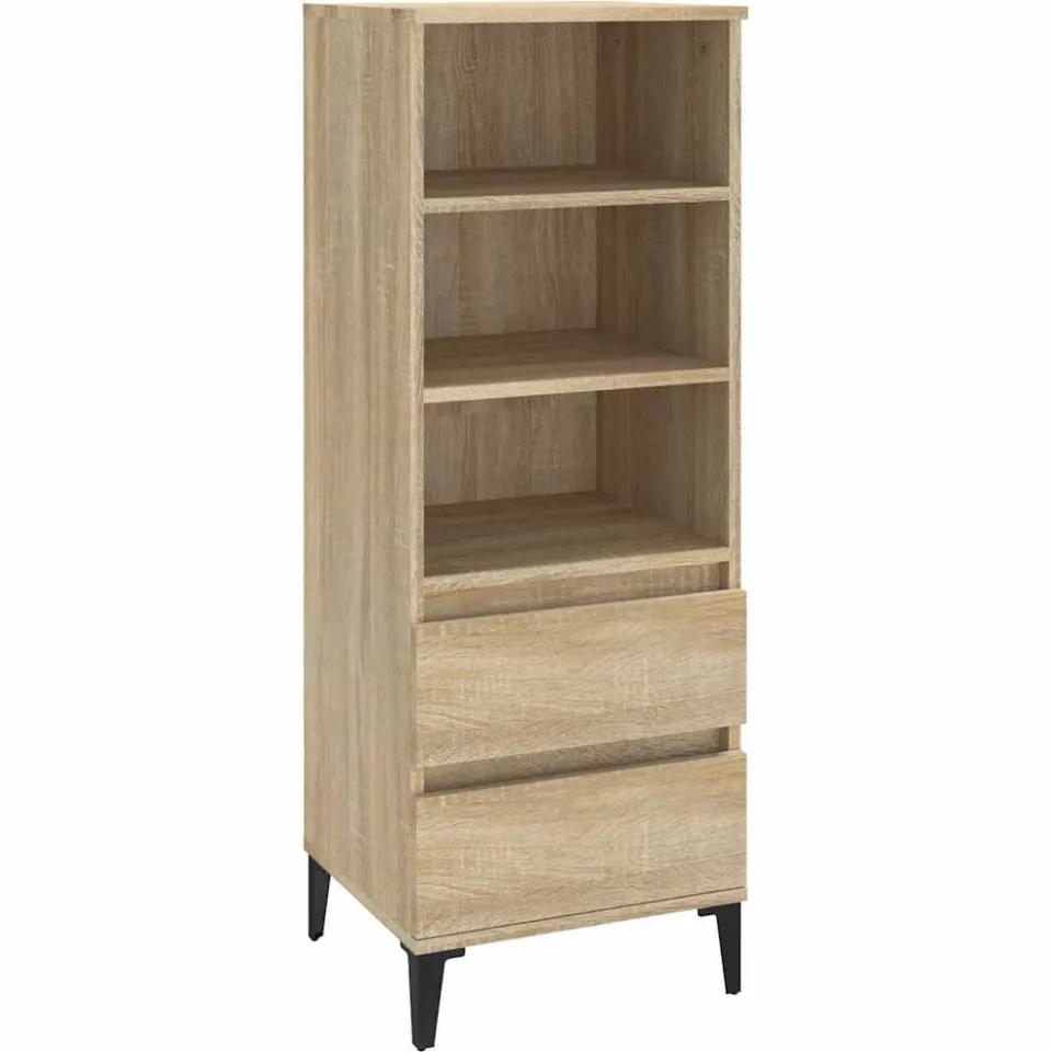 vidaXL Hoge kast 40x36x110 cm bewerkt hout sonoma eiken Beige