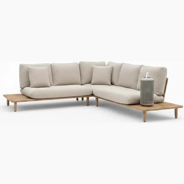 Apple Bee Sling Teak Loungeset 260x260 cm – Hoge Rug – BEE WETT® - nr.4 Antraciet