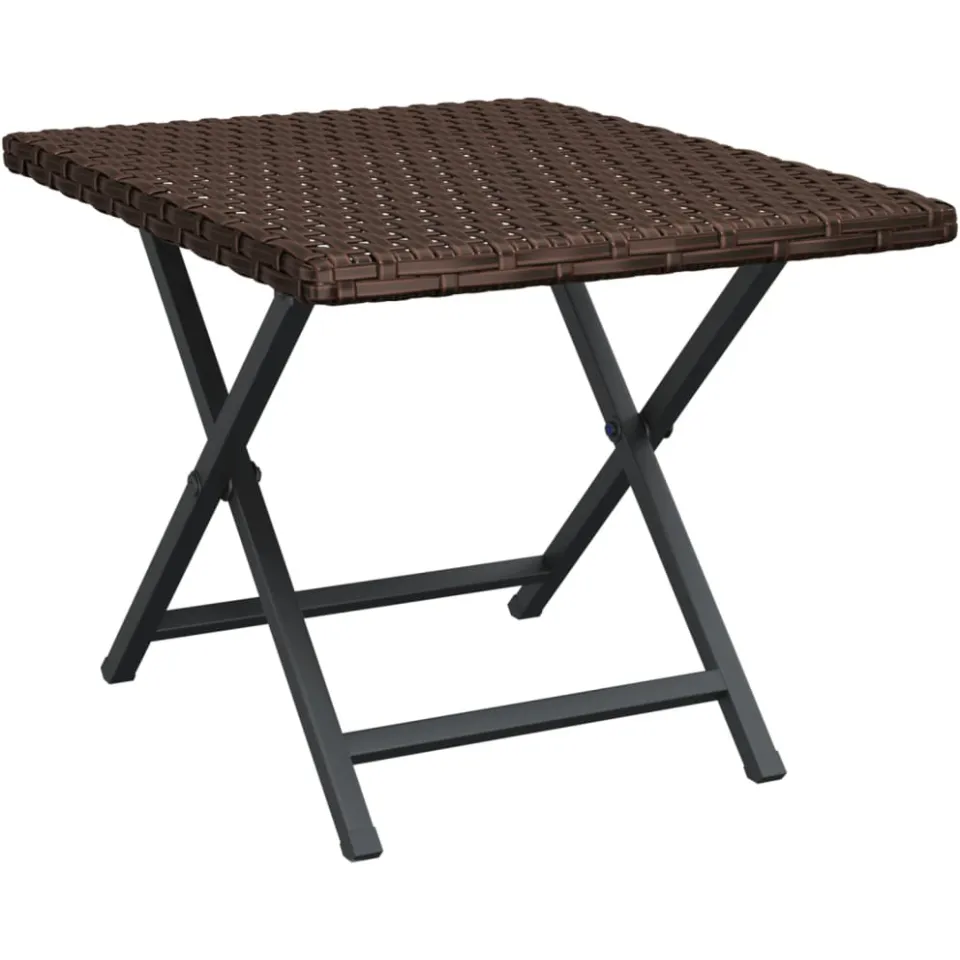 vidaXL Tafel inklapbaar 45x35x32 cm poly rattan bruin, foto 3