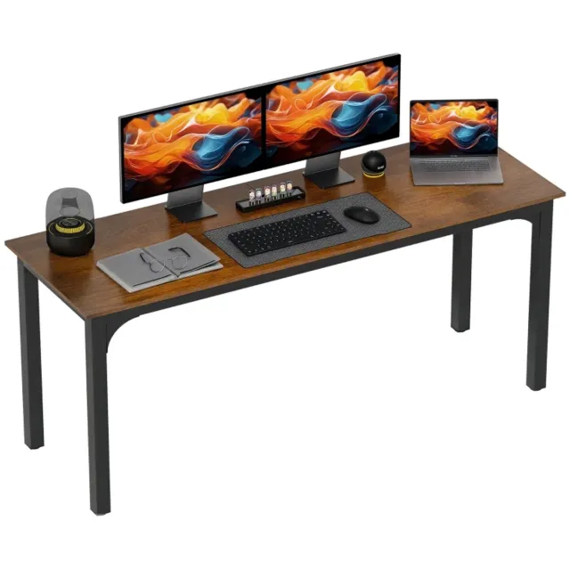 ZYLARO Bureau - Rustiek Ontwerp - Veel Ruimte - Computerbureau - Werktafel - Laptoptafel - Computer Tafel - Bureautafel - Desk - Game Bureau - Bruin Rustiek bruin + zwart
