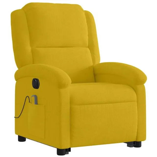 GranMaison Massagestoel - Relaxfauteuil - Zetel - Sta op stoel elektrisch - Stof - 1 persoons - Met armleuning - Zeer comfortabel - Elektrisch - Geel