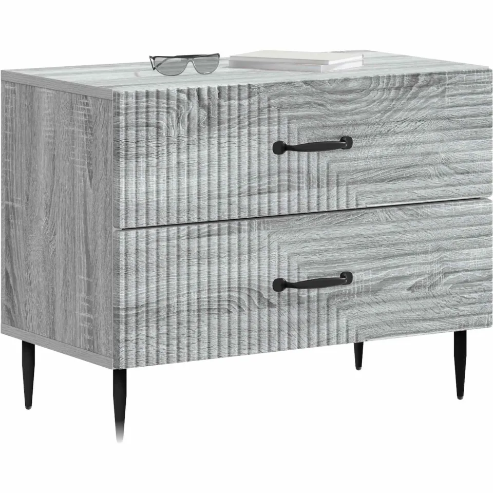 vidaXL Nachtkastje Grijs sonoma 62 x 34,5 x 47,5 cm Bewerkt hout