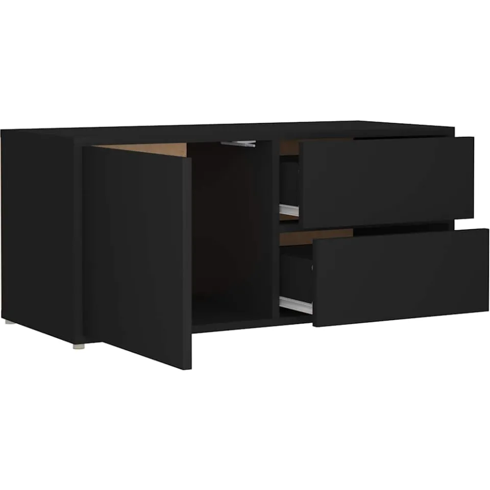 vidaXL Tv-meubel 80x34x36 cm bewerkt hout zwart, foto 3