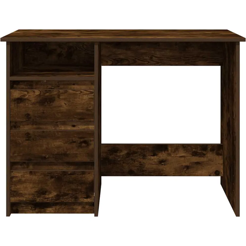vidaXL Bureau 102x50x75 cm bewerkt hout gerookt eikenkleurig, foto 4