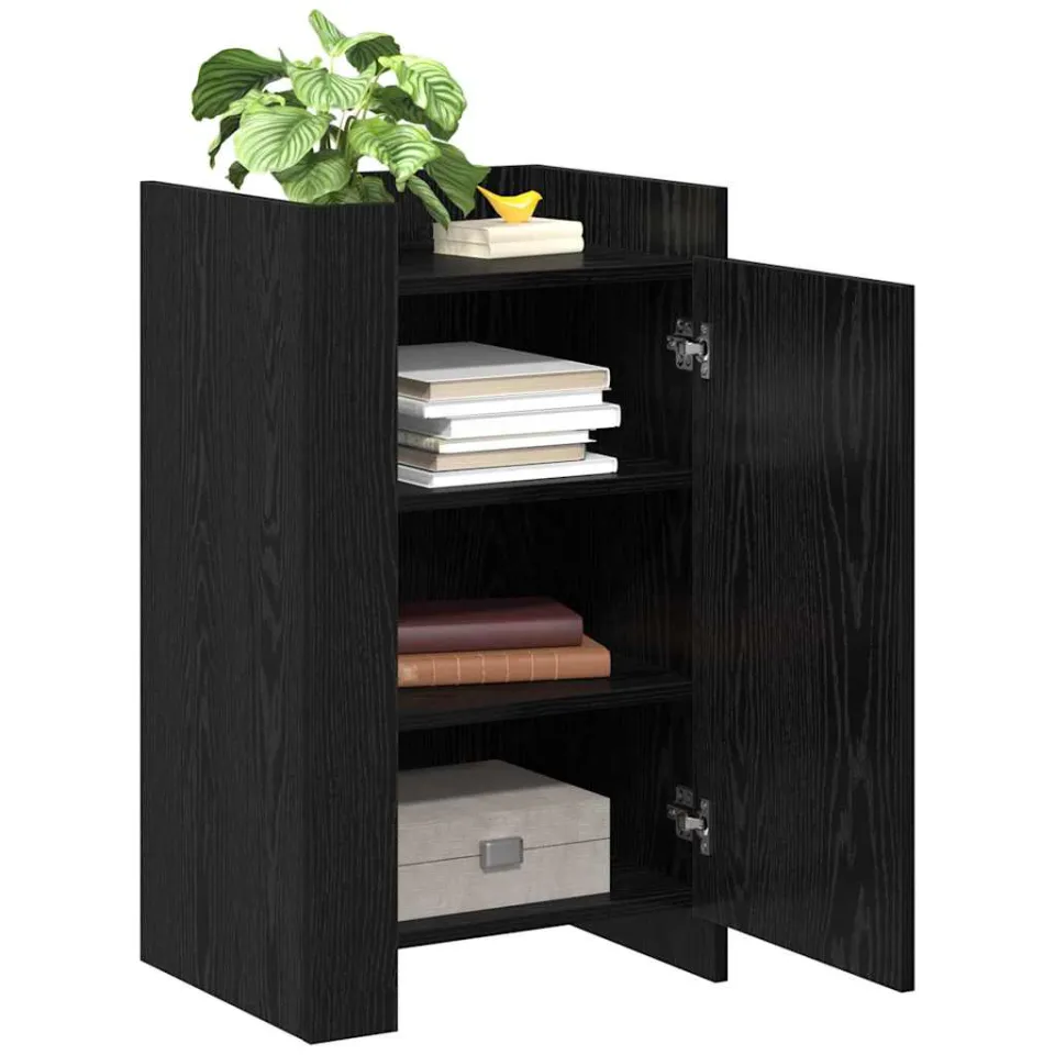vidaXL Dressoir Zwart Eiken 45 x 35 x 75 cm