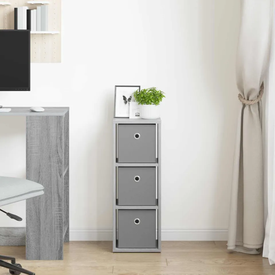 vidaXL Dressoir Grijs Sonoma 25,5 x 22 x 69,5 cm, foto 3