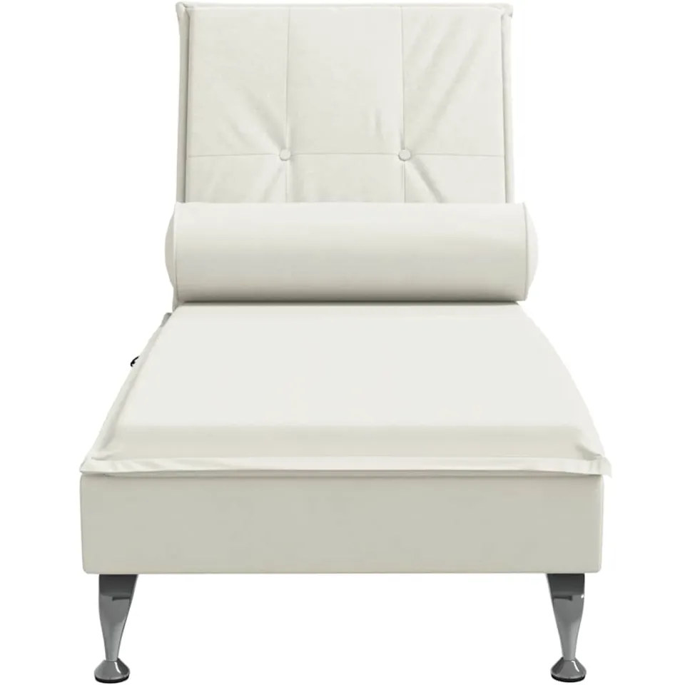 vidaXL Massage chaise longue met bolster fluweel roze, foto 4