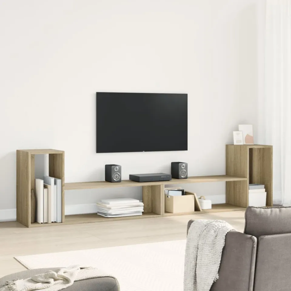 vidaXL Tv-meubelen 2 st 100x30x50 cm bewerkt hout sonoma eikenkleurig, foto 3