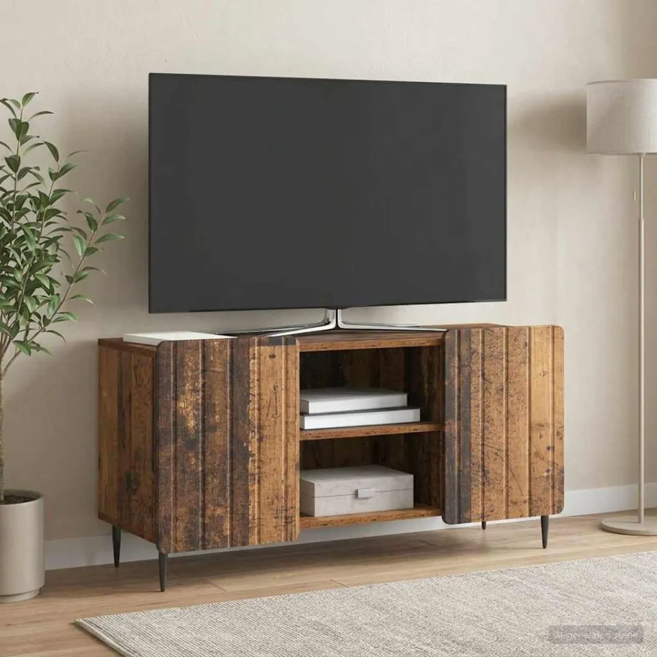 vidaXL TV-kast 102 x 34,5 x 52 cm Oud hout Bewerkt hout bruin, foto 4