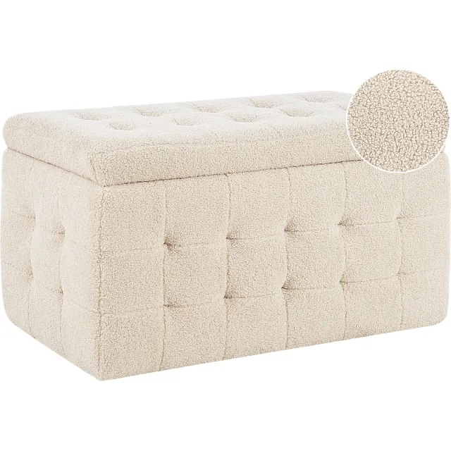 Beliani MICHIGAN - Ottomaan - Beige - Bouclé