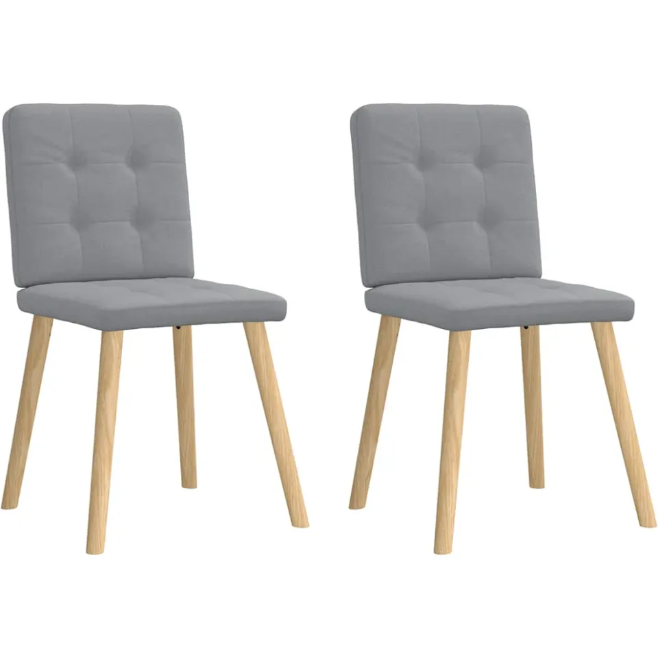 vidaXL Eetkamerstoelen 2 st stof lichtgrijs grijs, foto 3