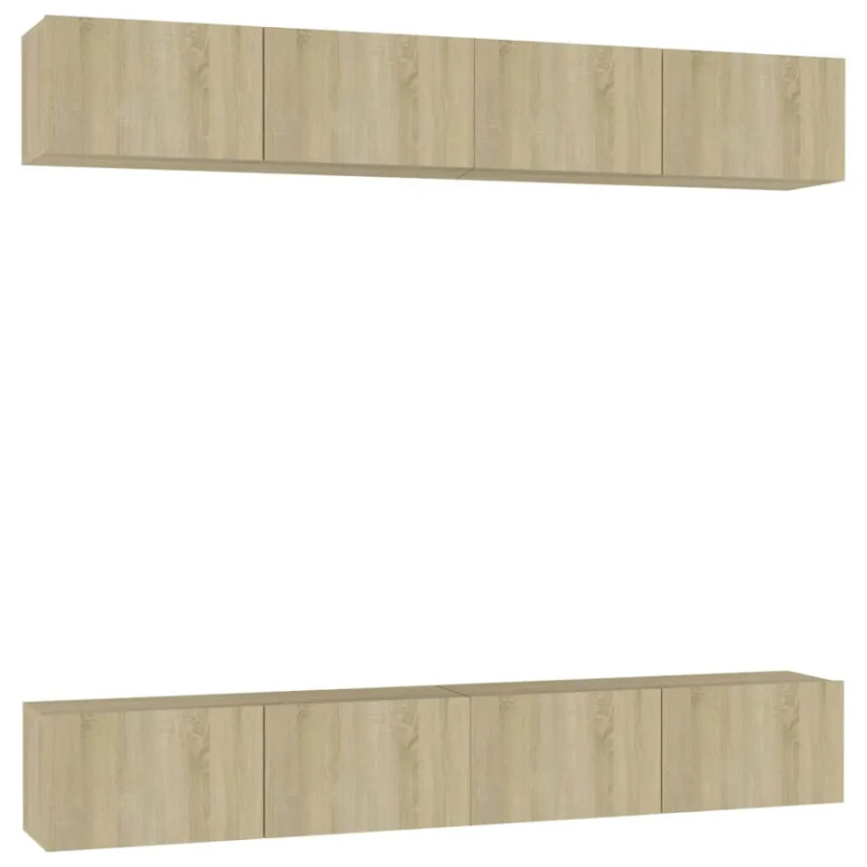 vidaXL Tv-meubelen 4 st 100x30x30 cm bewerkt hout sonoma eikenkleurig, foto 3