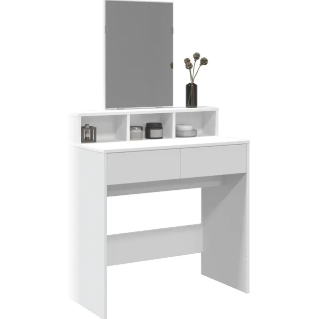 vidaXL Kaptafel met spiegel 80x41x144,5 cm wit