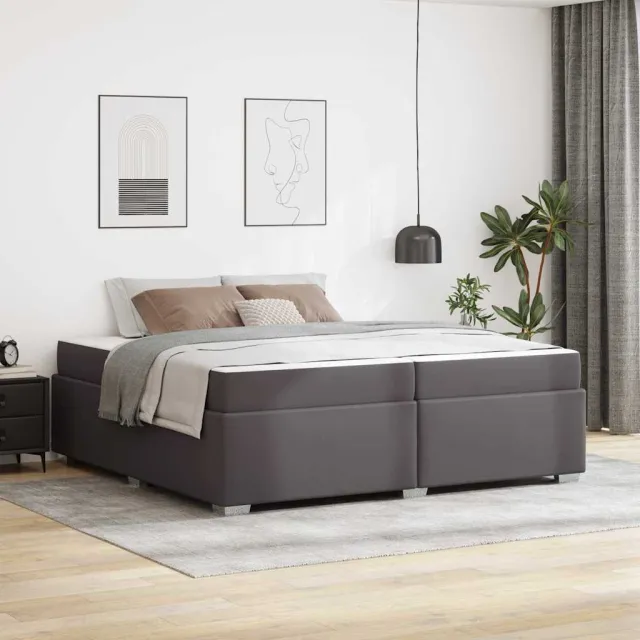vidaXL Bedframe Grijs 200 x 200 cm PVC