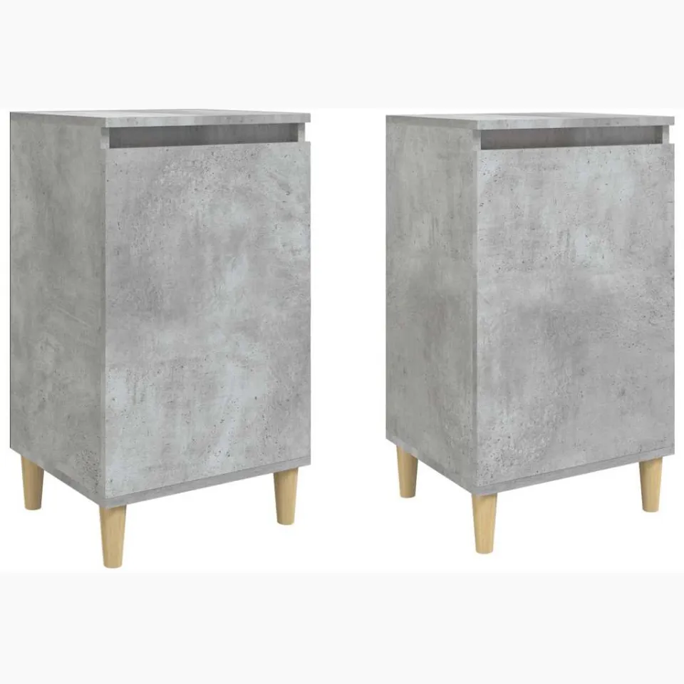 vidaXL Nachtkastjes 2 st 40x35x70 cm bewerkt hout betongrijs