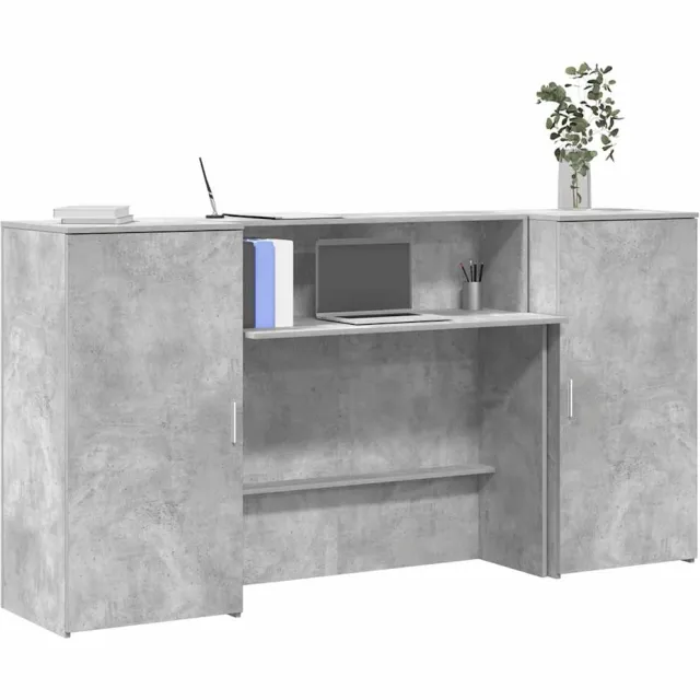 vidaXL Receptiebalie 200x50x103,5 cm bewerkt hout betongrijs