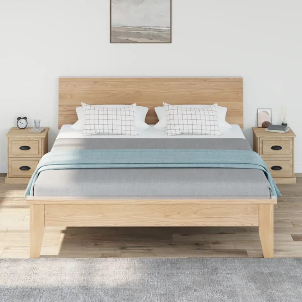 vidaXL Nachtkastjes 2 st 39x39x47,5 cm bewerkt hout sonoma eikenkleur, foto 3