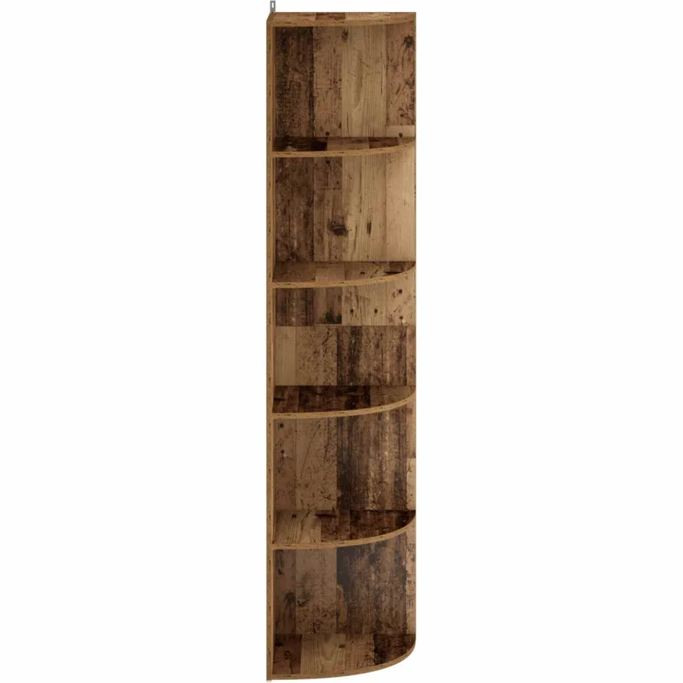 vidaXL Hoekplank 5-laags 41,5 x 41,5 x 178 cm Bewerkt hout Oud hout Bruin