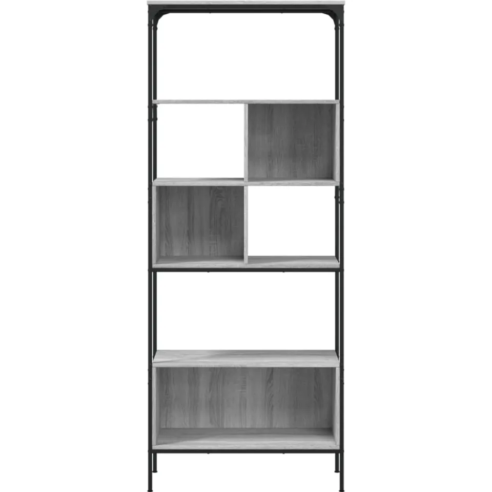 vidaXL Boekenkast 5-laags 76x33x188,5 cm bewerkt hout grijs sonoma, foto 4